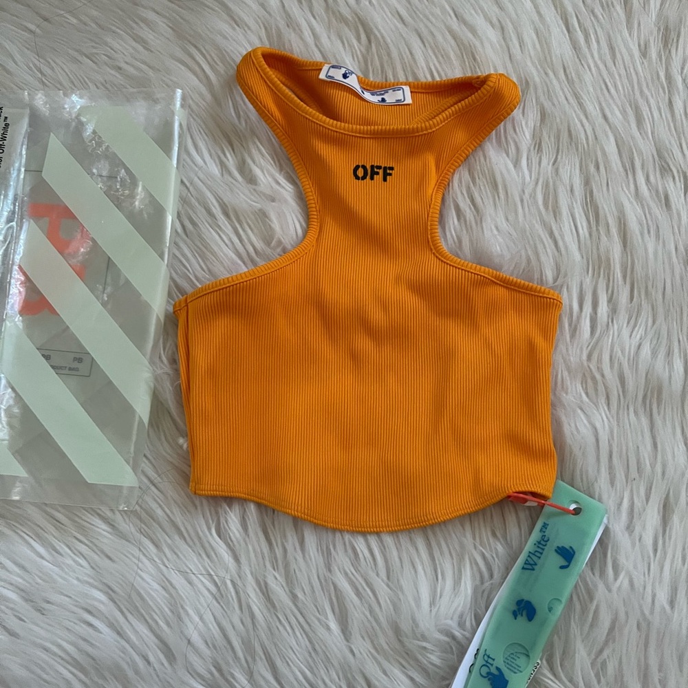 Off White Crop Top Orange